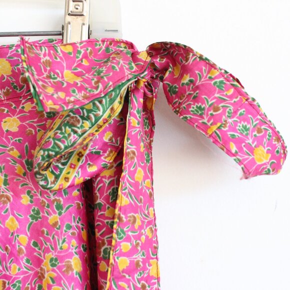 Mexicali Blues Womens Layered Wrap Long Maxi Hippie Boho 100% Silk Skirt Floral - Picture 5 of 8